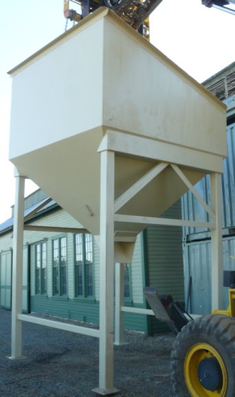 Approximately 20 Cubic Yard Mild Steel Feed Hopper With 9’ 10” Wide X 9’ 10” Long Feed Opening)